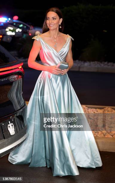Catherine, Duchess of Cambridge attends a reception hosted by the Governor-General of the Bahamas, Cornelius A. Smith, on day seven of the Platinum...