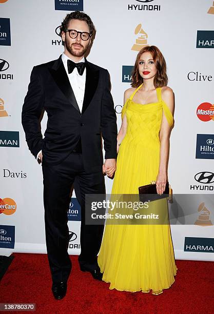 Entrepreneur Sean Parker and Alexandra Lenas arrive at Clive Davis and The Recording Academy's 2012 Pre-GRAMMY Gala and Salute to Industry Icons...