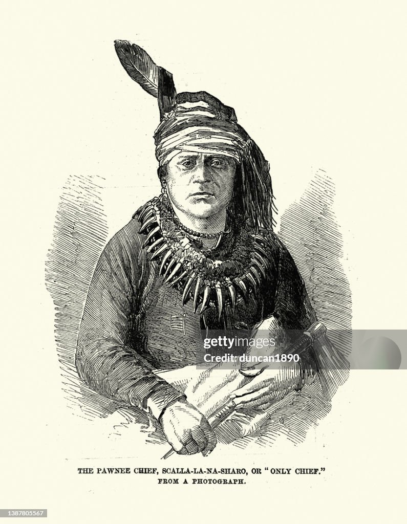 The Pawnee chief, Scalla-La-Na-Sharo, or Only Chief, 1858, 19th Century
