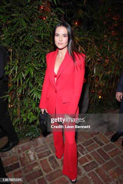 Zoey Deutch at the CAA pre-Oscar party at San Vicente Bungalows on March 25, 2022 in West Hollywood, California.