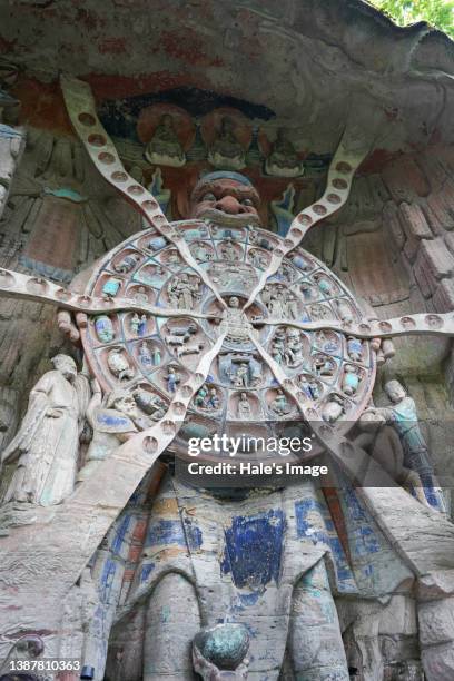 dazu rock carvings, chongqing, china - july, 2021 - dazu rock carvings - fotografias e filmes do acervo