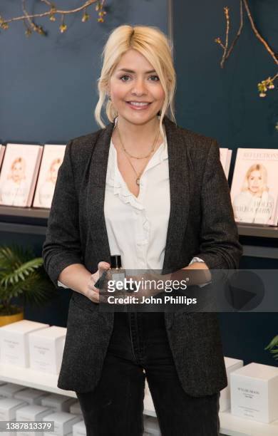 Holly Willoughby attends the Wylde Moon pop-up boutique at the ENO at London Coliseum on March 26, 2022 in London, England.