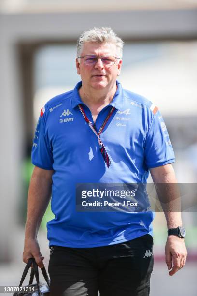 Otmar Szafnauer of Romania and Alpine during qualifying ahead of the F1 Grand Prix of Saudi Arabia at the Jeddah Corniche Circuit on March 26, 2022...