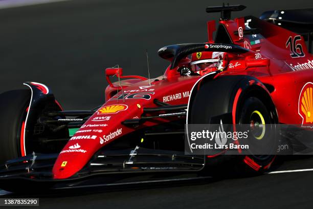 Charles Leclerc of Monaco driving the Ferrari F1-75 on track during final practice ahead of the F1 Grand Prix of Saudi Arabia at the Jeddah Corniche...