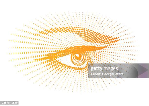 security eye scanner - retinal scan stock illustrations