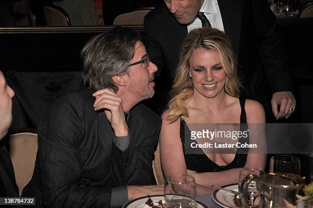Manager Jason Trawick and singer Brittany Spears attend Clive Davis and The Recording Academy's 2012 Pre-GRAMMY Gala and Salute to Industry Icons...