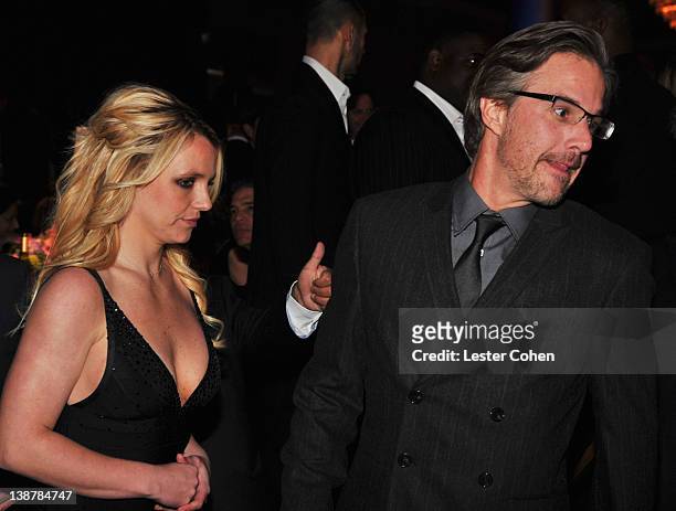 Singer Brittany Spears and manager Jason Trawick attend Clive Davis and The Recording Academy's 2012 Pre-GRAMMY Gala and Salute to Industry Icons...