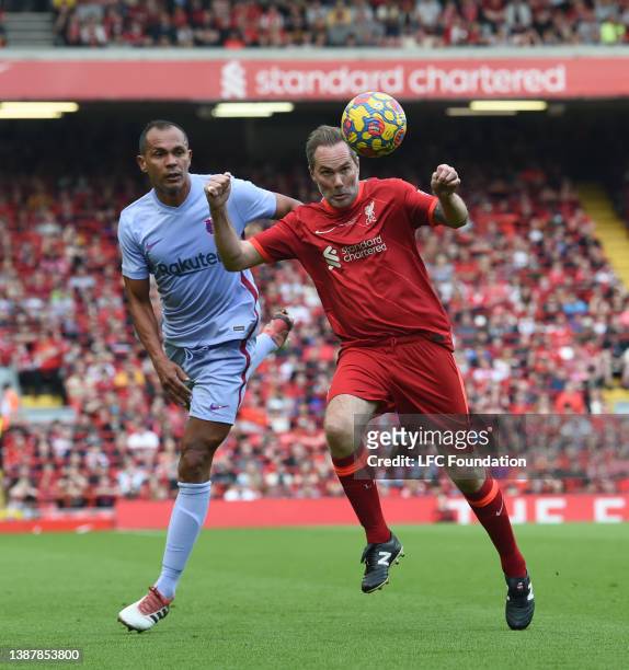 Jason mcateer during the LFC Foundation Charity match between Liverpool Legends and Barcelona Legends at Anfield on March 26, 2022 in Liverpool,...