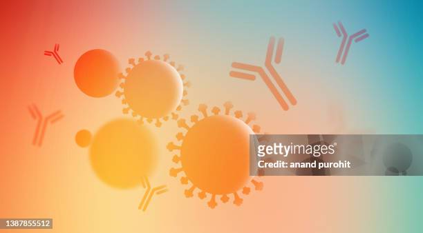antibody and corona virus - inmunologia fotografías e imágenes de stock