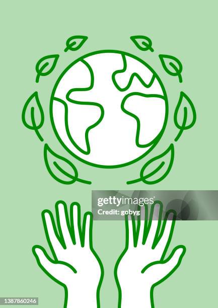 ilustrações de stock, clip art, desenhos animados e ícones de green earth in the hands - ambientalista