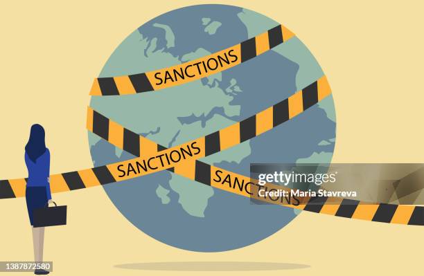 world economic sanctions. - school punishment stock illustrations