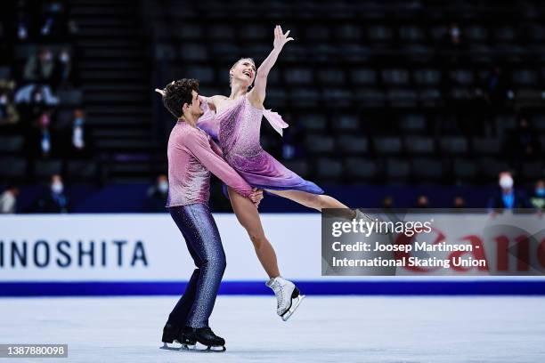 Piper Gilles and Paul Poirier of Canada compete in the Ice Dance Free Dance during day 4 of the ISU World Figure Skating Championships at Sud de...