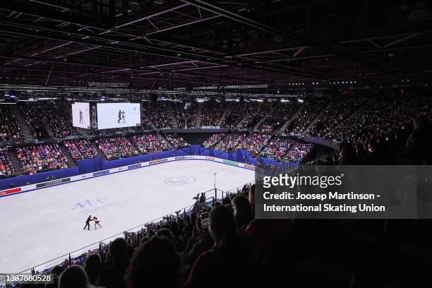 General view during day 4 of the ISU World Figure Skating Championships at Sud de France Arena on March 26, 2022 in Montpellier, France.