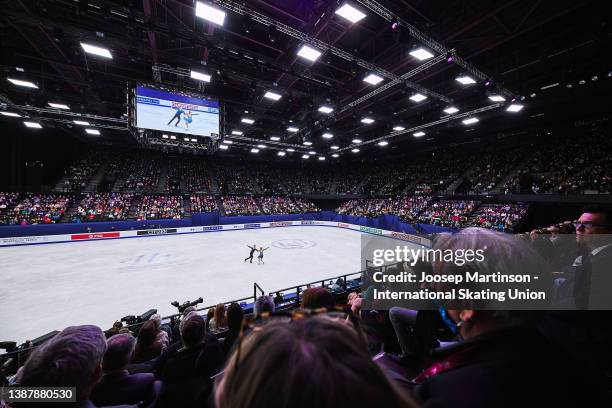 General view during day 4 of the ISU World Figure Skating Championships at Sud de France Arena on March 26, 2022 in Montpellier, France.