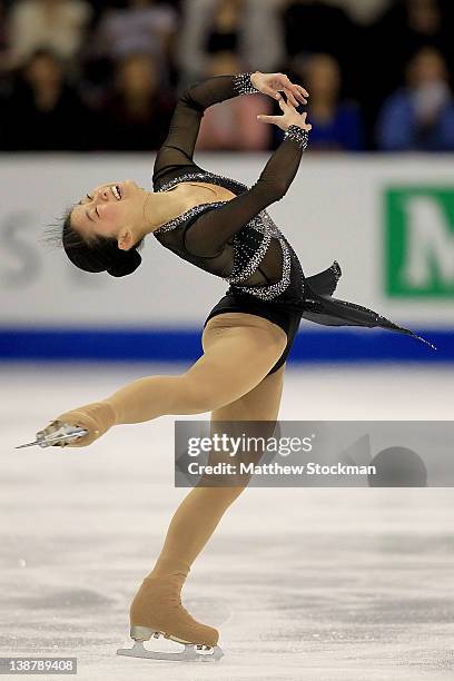 Caroline Zhang competes in the Ladies Free Skate during the ISU Four Continents Figure Skating Championships at World Arena on February 11, 2012 in...