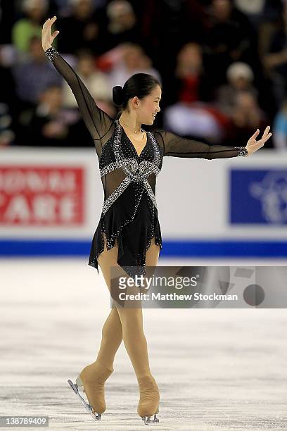 Caroline Zhang competes in the Ladies Free Skate during the ISU Four Continents Figure Skating Championships at World Arena on February 11, 2012 in...
