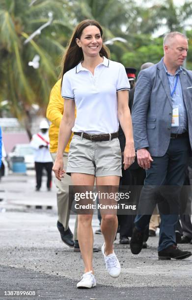 Catherine, Duchess of Cambridge attends one of the first sailing regattas in the Bahamas since the start of the pandemic. The Duke and Duchess of...