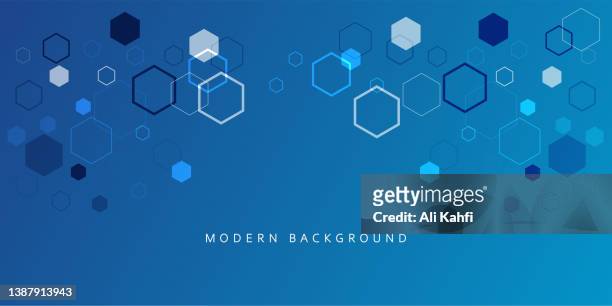 abstract geometric network technology background - hexagon stock illustrations