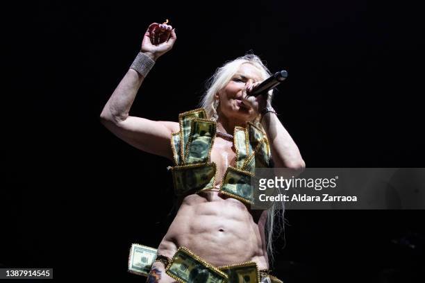 Singer Leticia Sabater performs on staeg at Horteralia Festival 2022 at Wizink Arena on March 26, 2022 in Madrid, Spain.