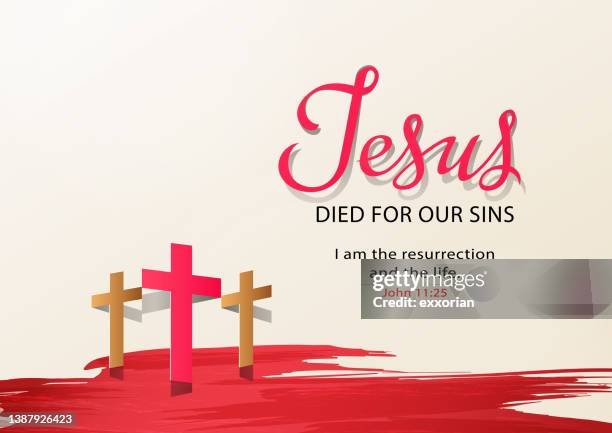 ilustraciones, imágenes clip art, dibujos animados e iconos de stock de jesús murió por nuestros pecados - viernes santo