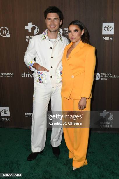 Ronen Rubinstein and Jessica Parker Kennedy attend Energy Independence Now and Global Green USA host green pre-Oscar party at Petersen Automotive...