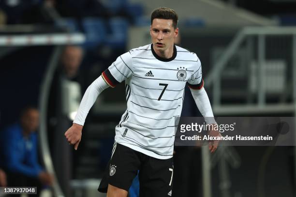 Julian Draxlerof Germany looks on during the international friendly match between Germany and Israel at PreZero-Arena on March 26, 2022 in Sinsheim,...