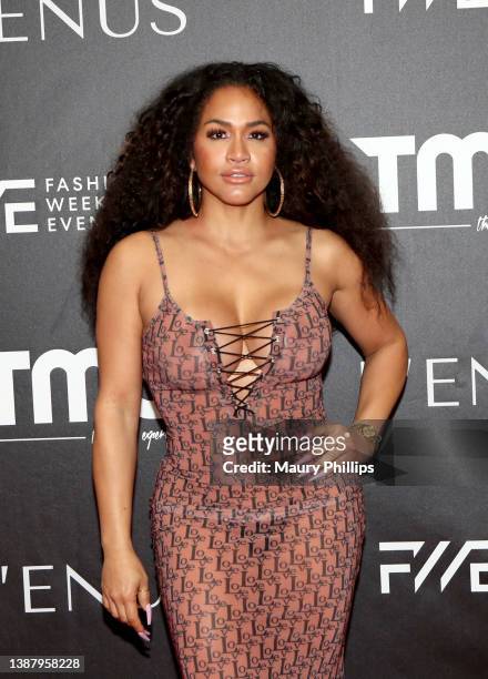 Rosa Acosta attends the10th Annual The Model Experience Fashion Week Event at Los Angeles Convention Center on March 26, 2022 in Los Angeles,...