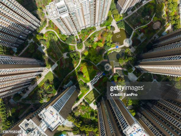 modern ecological residential area - asian homes modern stock pictures, royalty-free photos & images