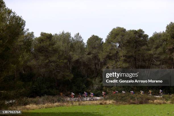 General view of Dries Devenyns of Belgium and Team Quick-Step - Alpha Vinyl, Steven Kruijswijk of Netherlands and Team Jumbo - Visma, Marc Soler...