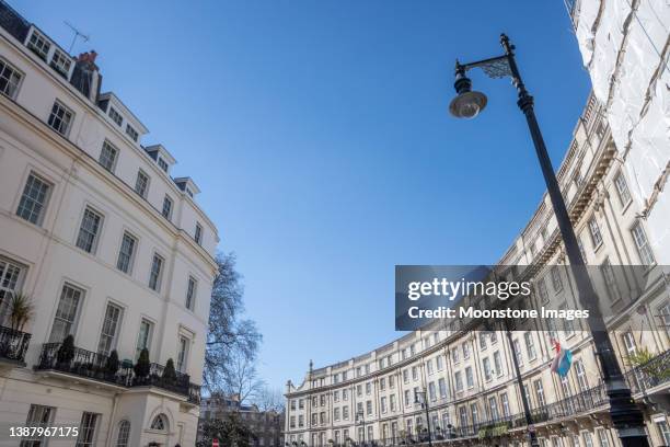 luxembourg embassy on wilton crescent in belgravia, london - embassy stock pictures, royalty-free photos & images