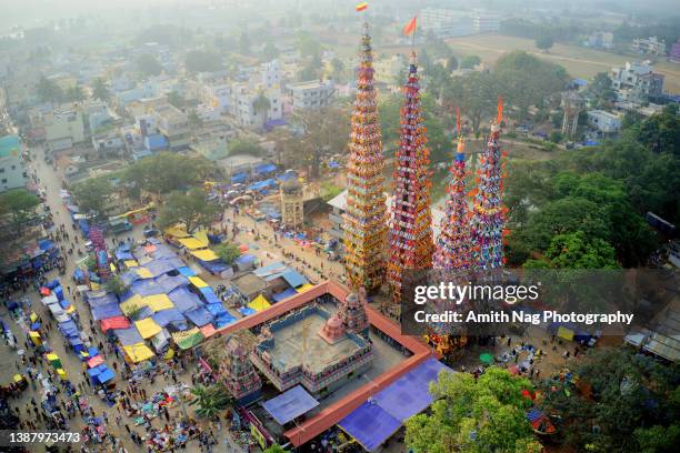 chariot festival at madduramma temple, hurkur - the dussehra vijaya dashami festival stock pictures, royalty-free photos & images