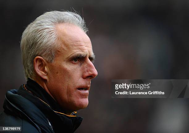 Mick McCarthy of Wolverhampton Wanderers looks on in dismay during the Barclays Premier League match between Wolverhapton Wanderers and West Bromwich...