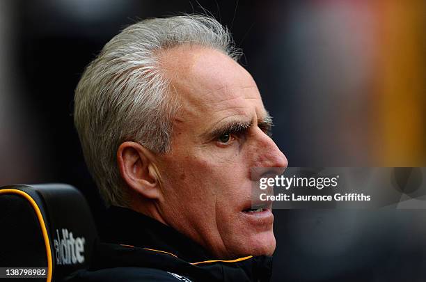 Mick McCarthy of Wolverhampton Wanderers looks on in dismay during the Barclays Premier League match between Wolverhapton Wanderers and West Bromwich...