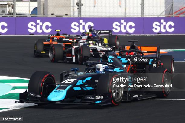 Roy Nissany of Israel and DAMS drives on track during the Round 2:Jeddah Feature Race of the Formula 2 Championship at Jeddah Corniche Circuit on...