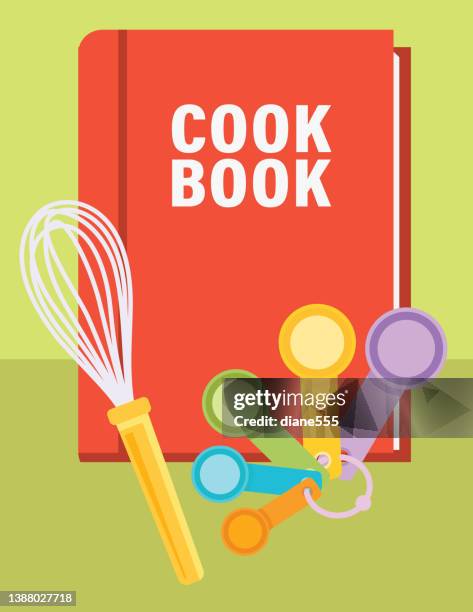 flat color smoothie kochbuch auf hellem hintergrund - rezeptbuch stock-grafiken, -clipart, -cartoons und -symbole