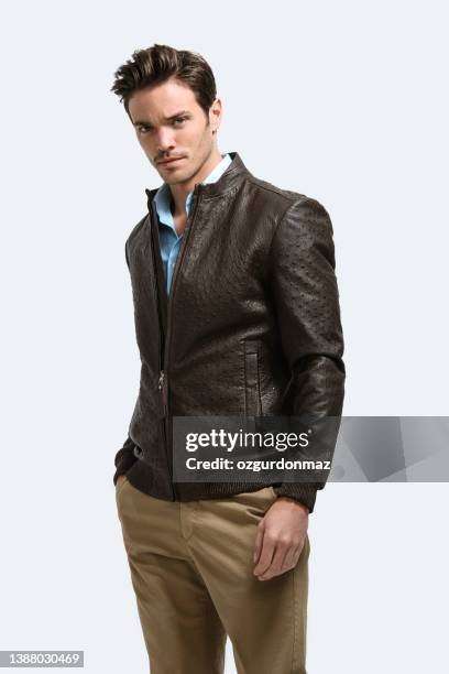 stylish young man posing over white background, studio shot - fashion model on white stock pictures, royalty-free photos & images