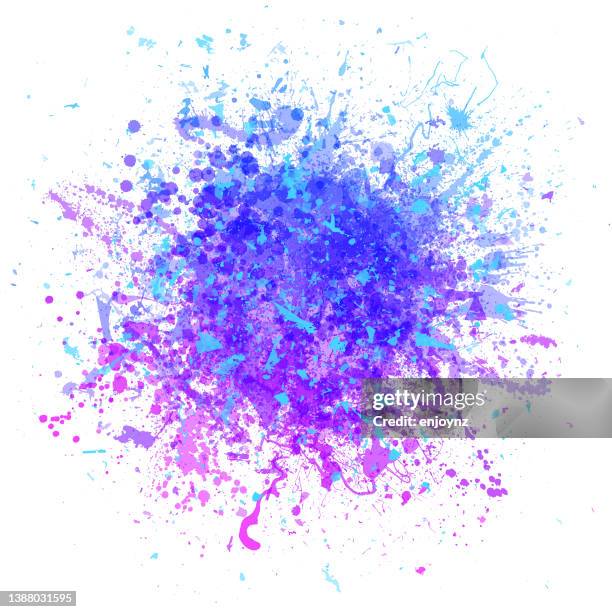 purple and blue grunge vector explosion - paint explosion stock illustrations