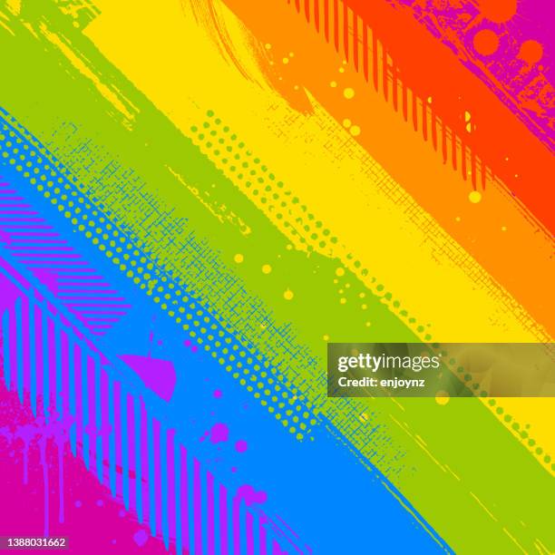 grunge rainbow background - pride colors stock illustrations