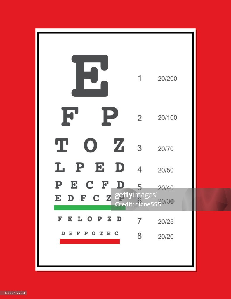 Doctors Eye Exam Chart In Flat Colors HighRes Vector Graphic Getty