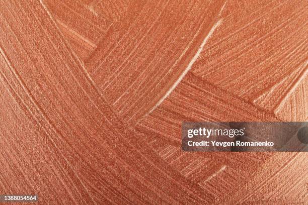 bronze glitter paint background - copper stock pictures, royalty-free photos & images