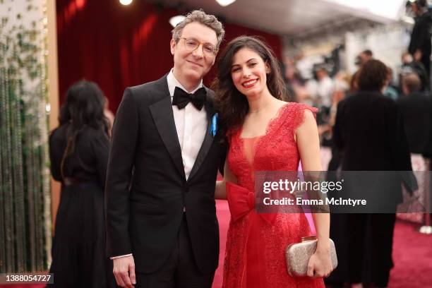Composer Nicholas Britell and Caitlin Sullivan attend the 94th Annual Academy Awards at Hollywood and Highland on March 27, 2022 in Hollywood,...