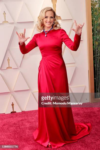 Marlee Matlin attends the 94th Annual Academy Awards at Hollywood and Highland on March 27, 2022 in Hollywood, California.