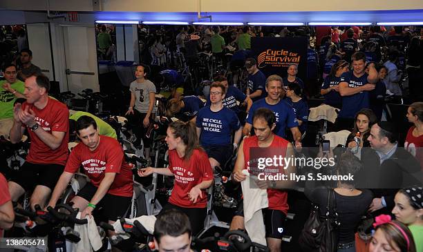 General view of atmosphere at the 2012 Cycle For Survival - Day 2 at Equinox Graybar on February 12, 2012 in New York City.