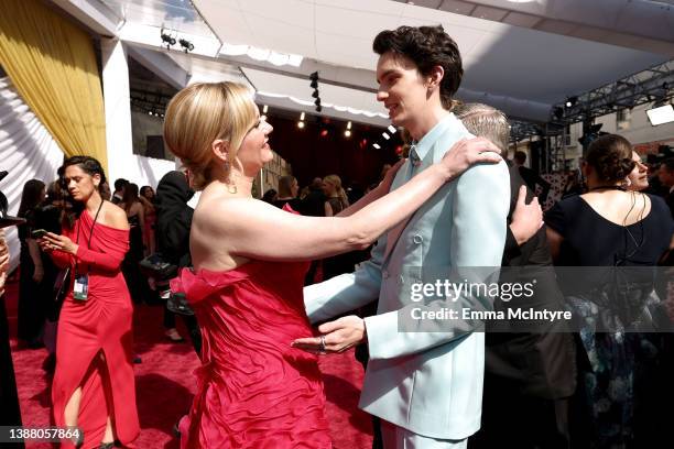 Kirsten Dunst and Kodi Smit-McPhee attend the 94th Annual Academy Awards at Hollywood and Highland on March 27, 2022 in Hollywood, California.