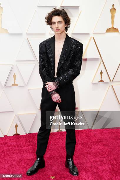 Timothée Chalamet attends the 94th Annual Academy Awards at Hollywood and Highland on March 27, 2022 in Hollywood, California.