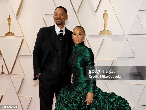 Will Smith and Jada Pinkett Smith attend the 94th Annual Academy Awards at Hollywood and Highland on March 27, 2022 in Hollywood, California.