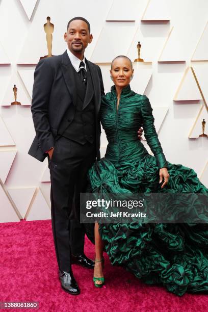 Will Smith and Jada Pinkett Smith attend the 94th Annual Academy Awards at Hollywood and Highland on March 27, 2022 in Hollywood, California.