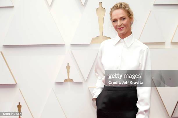 Uma Thurman attends the 94th Annual Academy Awards at Hollywood and Highland on March 27, 2022 in Hollywood, California.