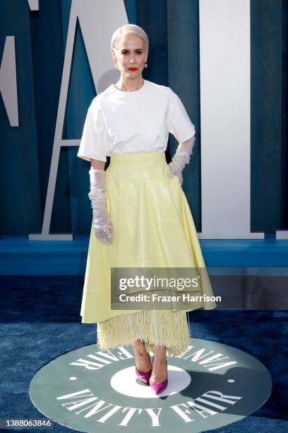 Sarah Paulson attends the 2022 Vanity Fair Oscar Party hosted by Radhika Jones at Wallis Annenberg Center for the Performing Arts on March 27, 2022...