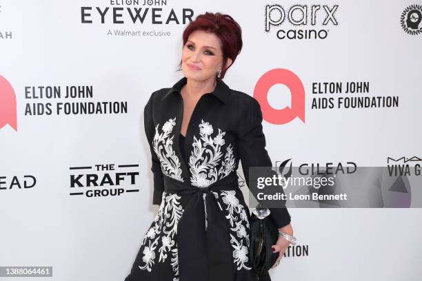 Sharon Osbourne attends Elton John AIDS Foundation's 30th Annual Academy Awards Viewing Party on March 27, 2022 in West Hollywood, California.